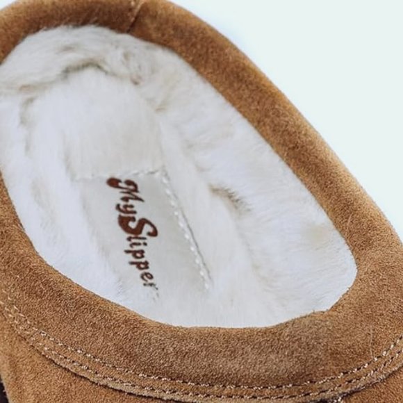 MY SLIPPERS Men's Genuine Leather Suede Slip-Ons NWOT Size 11 - Picture 6 of 8